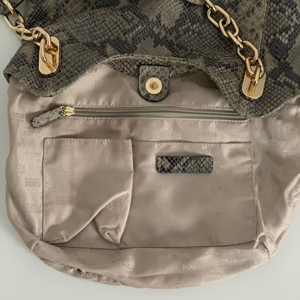 Michael Kors Python Print Hobo Handbag - Picture 4 of 11
